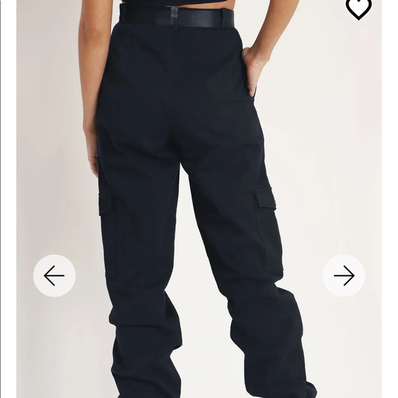 NWOT 🖤 💣 BLACK CARGO PANTS BLACKMILK BELT POCKETS SIZE 12 - Picture 6 of 16